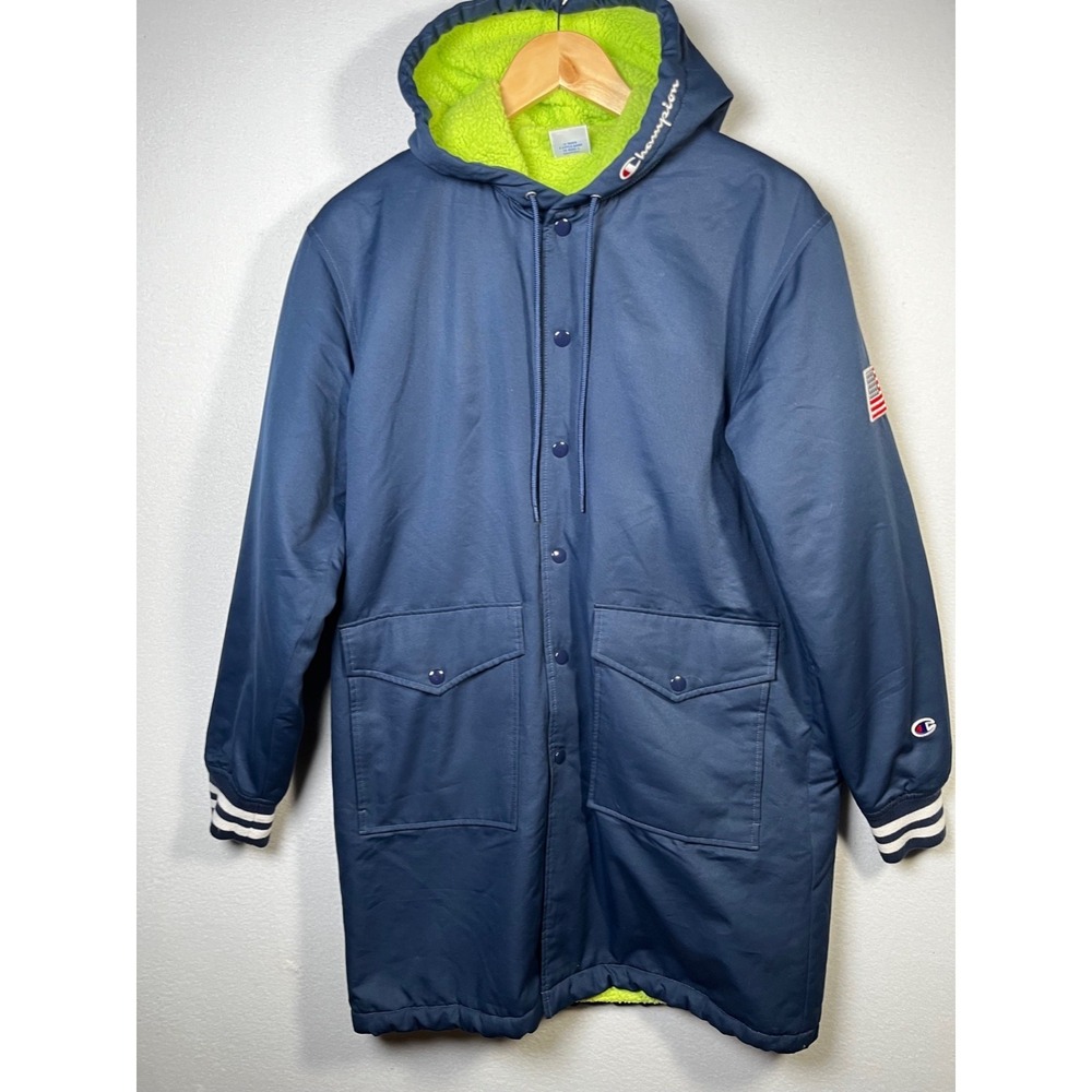 Womens Champion Jacket Sherpa Lined Canvas Stadium Jacket Size Small